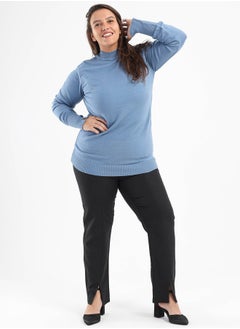 Buy Ribbed Mock Neck Pullover in Egypt