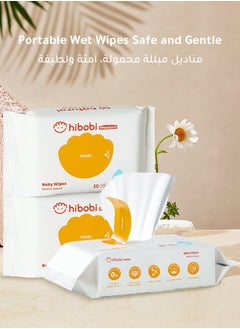 Buy Baby Wipes Travel Pack, 99% Pure Water, Extra Gentle for Sensitive Skin, 20 Wipes Per Pack (3-Pack) in Saudi Arabia