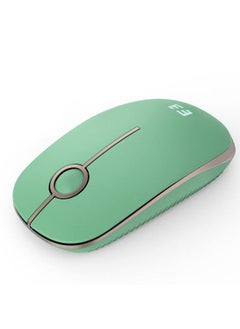 Buy Silent Wireless Mouse Cute Soft 2.4G Cordless Whisper Quiet Mice Slim & Light For Home Office Travel Portable Laptop Mouse With Usb Receiver For Pc Computer Desktop Notebook Green in UAE