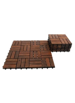 Buy LINGWEI Hardwood Decorative Floor Tiles Patio Indoor Outdoor Interlocking Wooden Deck For Office Balcony Garden Home(10 pcs) in UAE