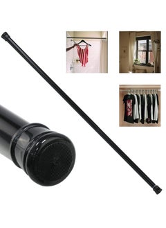 اشتري Shower Curtain Rod Adjustable 110-200cm, Black Thick & Extendable Telescopic Length Tension Bar Painted Surface No Drill Type for Bathroom Shower Bathtub Cabinet (110 x 200 cm, Black) في الامارات