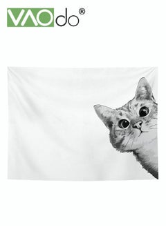 Buy Cat Tapestry Short Plush Simple Home Decoration Wall Hanging Live Broadcast Photo Background Free Installation Package 150 * 130CM in Saudi Arabia