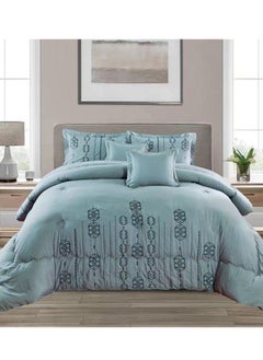 اشتري COMFY 6 PC EMBROIDERY SOFT KINGSIZE COMFORTER SET LIGHT GREEN في الامارات