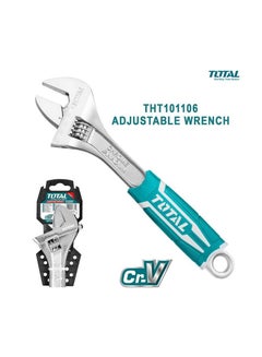 Buy T0TAL THT101106 Chrome vanadium With Better Rubber Grip Adjustable Wrench 250mm/10 Single Sided Adjustable Wrench in Saudi Arabia