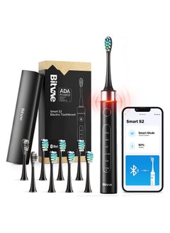 اشتري Bluetooth Electric Toothbrush with Pressure Sensor, ADA Accepted, Ultrasonic Toothbrush with 8 Brush Heads, 5 Modes, 4 Hr Charge Last 100 Days, Power Rechargeable Toothbrush, Soft Bristle في الامارات