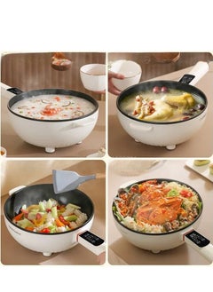 Buy Electric Hot Pot with Steamer and Temperature Control  Non Stick Cooker Skillet Frying Pan Electric Saucepan ideal for cooking Noodles Eggs Steak Sautéing Steaming and Soup in UAE