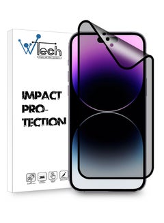 Buy Privacy Matte Ceramic Screen Protector With Camera Holes For Apple iPhone 14 Pro Max Clear/Black in Saudi Arabia