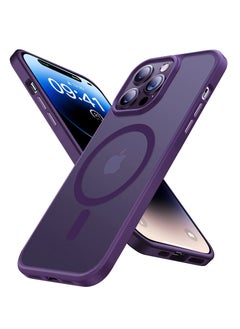 Buy INFOSUN iPhone 14 Pro Case Cover Compatible with Magsafe Magnetic Designed Shockproof Case Translucent Matte Protective Cover Back Hard Cases with Magnet for iPhone 14 Pro Case Purple in UAE