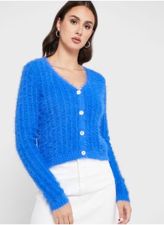 Buy Button Detail Knitted Cardigan in Saudi Arabia