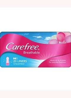 Buy Carefree Breathable Unscented Panty Liners Irritation Free Protection - 20 Liners in UAE