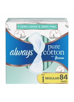 Buy Pure Cotton, Feminine Pads For Women, Size 1 Regular Absorbency, Multipack, With Flexfoam, With Wings, Unscented, 28 Count x 3 Packs (84 Count total) in UAE