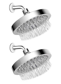 اشتري 2 Packs Premium High-Pressure Rain Shower Head with Modern Chrome and Anti-Clogging Silicone Nozzles في الامارات