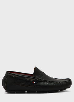 Buy Webbing Highlight Perforation Texture Formal Loafers in UAE