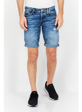 اشتري Men Ripped Denim Short, Wash Blue في الامارات