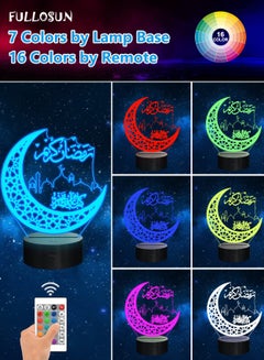 Buy Eid Mubarak Deacoration, Islam Eid Ramadan Night Light with Remote 16 Color Flashing, Ramadan Gifts for Home Bedroom Decor Family Friends Muslims (Color 1) in Egypt