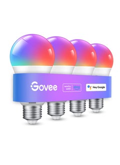 Buy Govee Smart Light Bulbs, Color Changing Light Bulb, Work with Alexa and Google Assistant, 16 Million Colors RGBWW, WiFi & Bluetooth LED Light Bulbs, Music Sync, A19, 800 Lumens, 4 Pack in UAE