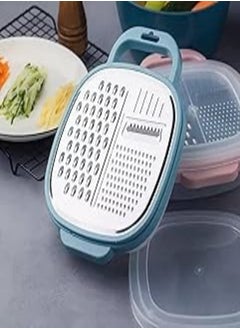 Buy Multi Grater 4*1 Shrater & Grater, Grater with Case and Plastic Cover for Cheese, Vegetables & Seasoning in Egypt