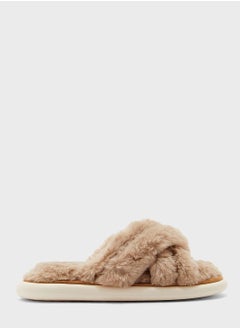 Buy Triple Crossover Fluffy Bedroom Slipper in UAE