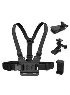 Buy Camera Chest Mount Strap Harness Fit for AKASO DJI Osmo, Adjustable Cell Phone Chest Mount Strap with Sports Camera Installation Bracket kit+Mobile Phone Bracket+Backpack Clip Holder in Saudi Arabia