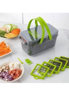 Buy Set of 22 vegetable slicers, multifunctional fruit and vegetable slicer, hand grater, vegetable slicer container. in Egypt