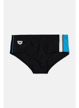 Buy Men Brand Logo Drawstring Swim Brief, Black and Turquoise and White in Saudi Arabia