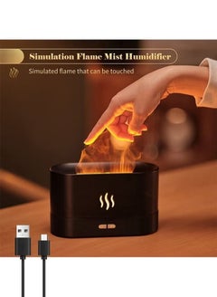 Buy Essential Oil Diffuser LED Simulation Flame Ultrasonic Humidifier Home Office Air Freshener Fragrance Sooth Sleep Atomizer 180ml in Saudi Arabia