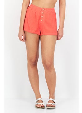 Buy Women Plain Basic Short, Red in UAE