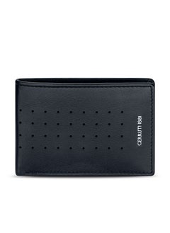 اشتري CERRUTI 1881 Men's Blue Leather Wallet - Perforated Design في الامارات