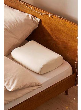 اشتري 2 Jersey Fitted Pillow Cover 60 x 40 cm, Beige في الامارات