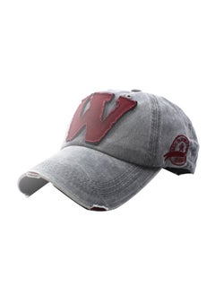 Buy W Letter Printed Fashion Snapback Grey/Red in Saudi Arabia