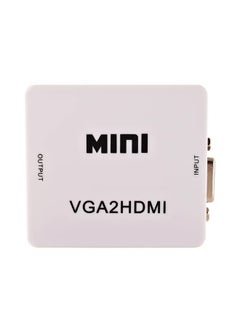 اشتري محول فيديو بدقة عالية الوضوح من منفذ VGA إلى منفذ HDMI أبيض في مصر