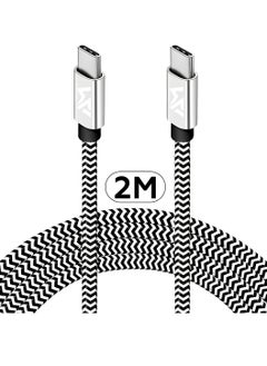 اشتري 2m USB C Cable Type C to Type C 60W, Fast Charger Cord 480Mbps Speed for Phones Apple iPhone 15 Pro Max Plus Samsung S 24 23 Plus Ultra Huawei Xiaomi Tablets iPad Air Mini Notebooks MacBook في الامارات