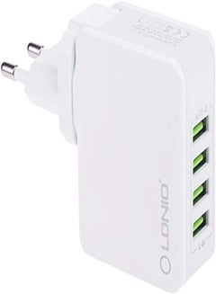 Buy LDNIO A4403 Fast Wall Charger 22W With 4 USB Port AUTO-ID Charger 4.4A, Compatible With All Devices - White in Egypt