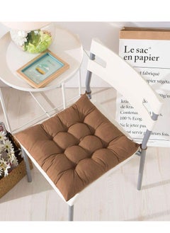 Buy Chair Cushions for Dining Chairs40*40CM  Seat Cushions for Kitchen Chairs Soft and Comfortable Square Chair Pads with Ties, Coffee in Saudi Arabia