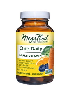 اشتري One Daily Multivitamin - Multivitamin for Women and Men - with Real Food - Immune Support Supplement -Vitamin C & Vitamin B - Bone Health - Energy Metabolism - Vegetarian, Non-GMO - 30 Tabs في الامارات