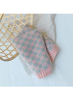 اشتري Kids Winter Knit Scarf Plaid Warm Neck GaiterPlaid Pink Plaid Pink في الامارات