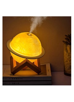 Buy JM SELLER Plastic 2 In 1 Moon Lamp Cool Mist Humidifiers Essential Oil Diffuser Aroma Air Humidifier With Led Night Light Colorful Change For Car,Office,Babies,Yellow,White in Egypt