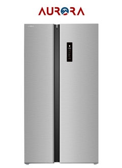 Buy 612L Side by Side Refrigerator, No-Frost with Electric Control, LED Lighting, 5 Fridge Shelves & 5 Freezer Shelves, Energy Grade D, Elegant Blue Interior, Inox Finish | Model Name: AR-840SNFT in Saudi Arabia