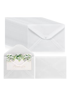 اشتري Envelopes, Translucent Paper Envelopes, 50 PCS Vellum Envelopes, 125mm x 175mm Envelopes, for Invitation Postcard Envelopes, White Vellum Greeting Card Envelopes for Wedding Birthday Party في الامارات