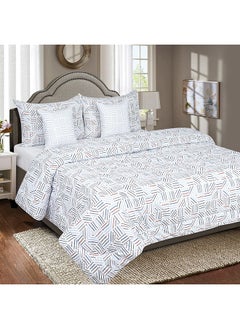 اشتري Madison Senaki 5-Piece Super King Cotton Printed Comforter Set 240 x 240 cm في الامارات