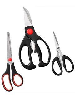 Buy Shears, Kitchen Scissors Set, Kitchen Scissors with Sharp Stainless Steel Blades and Soft Handles, Include One Poultry Shears and Two Different Sizes of Cooking Scissors, Perfect Kitchen Partner in Saudi Arabia