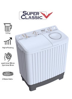 Buy Washing machine twin tubs Super Classic 5KG,  SPWM-50KG in Saudi Arabia