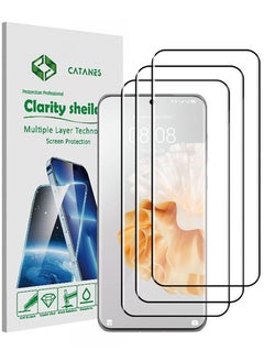 Buy 3 Pack For Huawei P60 Pro Tempered Glass Screen Protector With Easy Installation Tray Anti Scratch Bubble Free in UAE