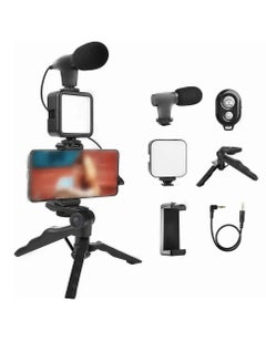 Buy Smartphone Vlogging Kit With Tripod Stand Black in UAE