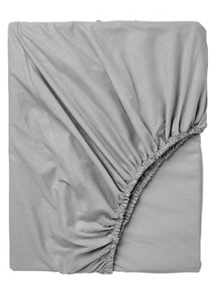 Buy Fitted sheet light grey 140x200 cm in Saudi Arabia