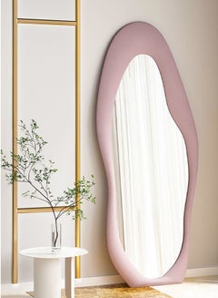 اشتري Nelly Velvet Full Length Mirror Leaning Against Wall Large Irregular Bedroom Mirror Floor Mirror Dressing Mirror Wall Mounted Mirror Pink Colour Size 60x160cm Type B في الامارات
