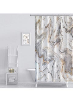 Buy Grey Gold Marble Shower Curtain Liner 70 x 70in , Waterproof Abstract Modern Shower Curtain for Standard Bathtub, Luxury Shower Curtain for Bathroom Decor, Washable Fabric Shower Curtain Set in UAE