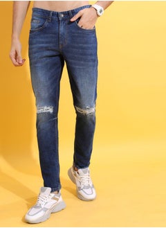 اشتري Knee Distress Mid Rise Jeans في السعودية