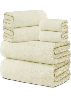 اشتري Premium Bath Towels Set Pack of 6  Soft Cotton Face, Bath and Hand Towels, 600 GSM  Soft Feel, Highly Absorbent Durable Towels, Perfect for Daily Use  Lightweight Spa Towel في الامارات