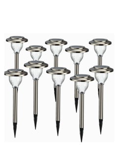 Buy 10pcs Garden Solar Light Solar Landscape Lights Solar Pathway Light Garden Night Garden Landscape Lamp Led Garden Lights Landscape Stake Light Led Decor PVC Street Light Outdoor BK-SL03 Silver in Saudi Arabia